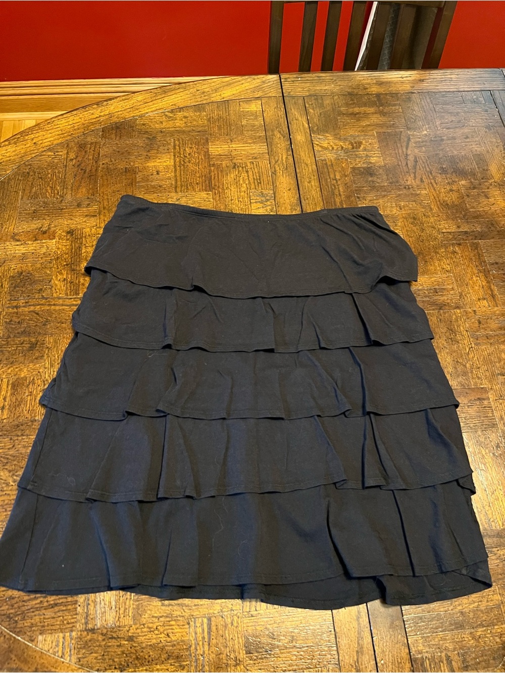 Black Tiered Ruffle Midi Skirt - Picture 2 of 2